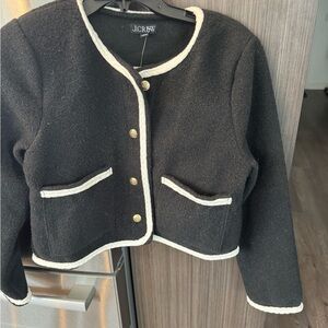 J. Crew Black Blazer with Cream Accents